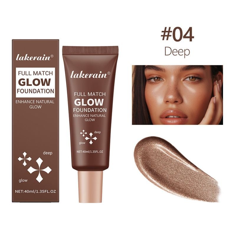 Lakerain Women Natural Gloss Brightening Moisturizing Long-Lasting Concealer Glossy Liquid Foundation