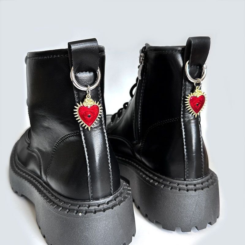 Women Vintage Dark Gothic Evil Eye Metal Pendant Shoe Buckle Accessories