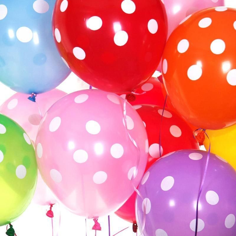 12 Inch 2.8G Candy Color Wave Dot Latex Balloon Party Venue Decoration 100-Bag